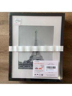 New Simple Black Frame Set of 5 with White Mat - Home Accents Picture Frames